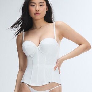 Savage X Fenty White Centre Fold Corset - Size XS